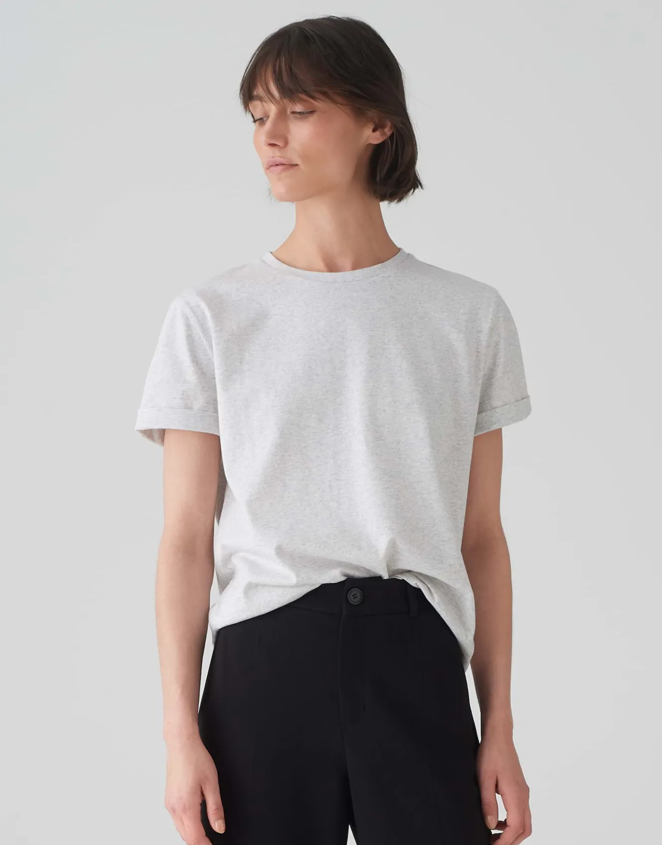 basicshirt_sonzi_grau_online_bestellen_1.webp OPUS Basicshirt Sonzi Grau Online Bestellen^Damen Basics | Shirts