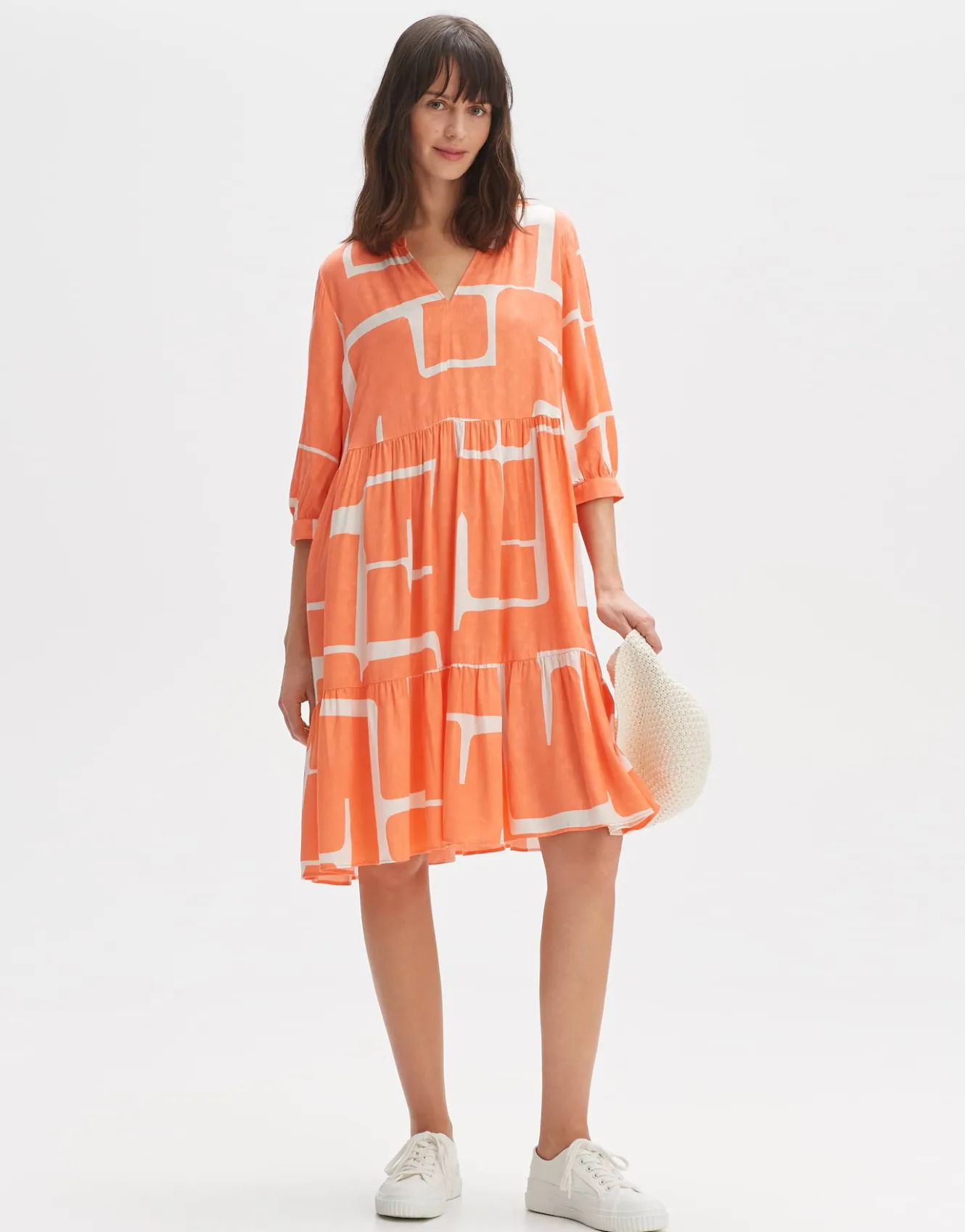 blusenkleid_wulari_graphic_orange_online_bestellen_0.webp OPUS Blusenkleid Wulari Graphic Orange Online Bestellen^Damen Kleider