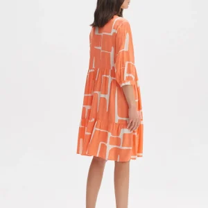OPUS Blusenkleid Wulari Graphic Orange Online Bestellen^Damen Kleider