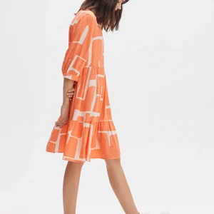 OPUS Blusenkleid Wulari Graphic Orange Online Bestellen^Damen Kleider
