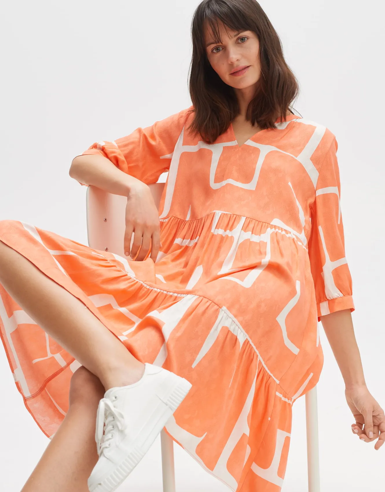 blusenkleid_wulari_graphic_orange_online_bestellen_8.webp OPUS Blusenkleid Wulari Graphic Orange Online Bestellen^Damen Kleider