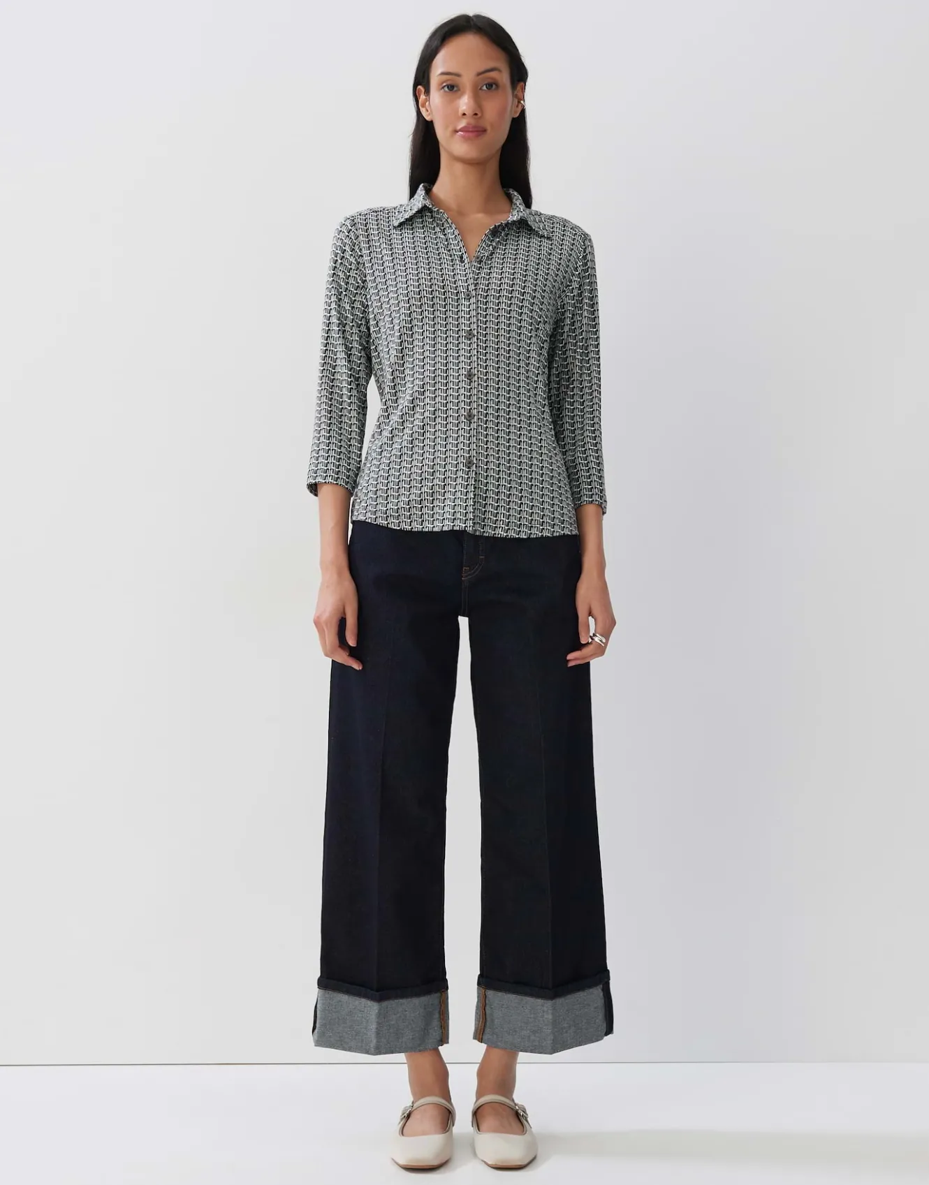 blusenshirt_kelly_pattern_grn_online_bestellen_5.webp OPUS Blusenshirt Kelly Pattern Grün Online Bestellen^Damen Shirts | Blusen