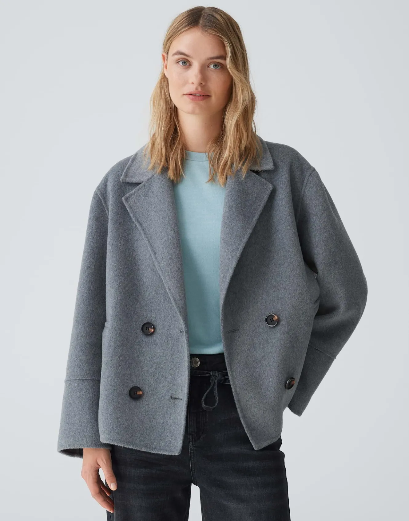 cabanjacke_hilna_grau_online_bestellen_1.webp OPUS Cabanjacke Hilna Grau Online Bestellen^Damen Jacken / Mäntel