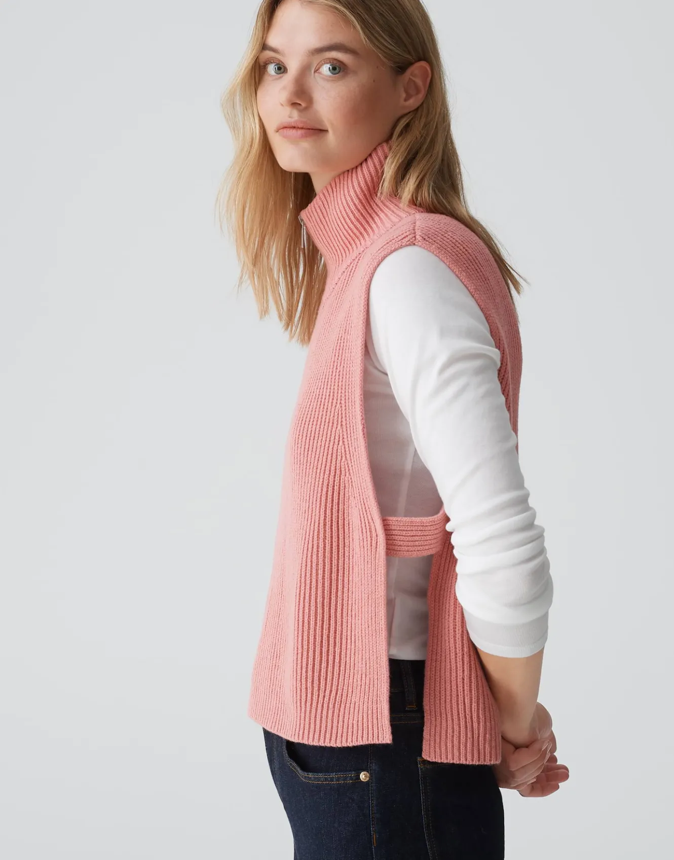 cape_abibo_cape_ros_online_bestellen_3.webp OPUS Cape Abibo Cape Rosé Online Bestellen^Damen Strick | Accessoires