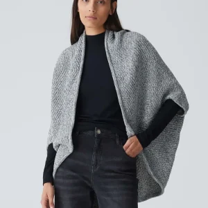OPUS Cape Amaryllis Waffle Grau Online Bestellen^Damen Strick | Accessoires
