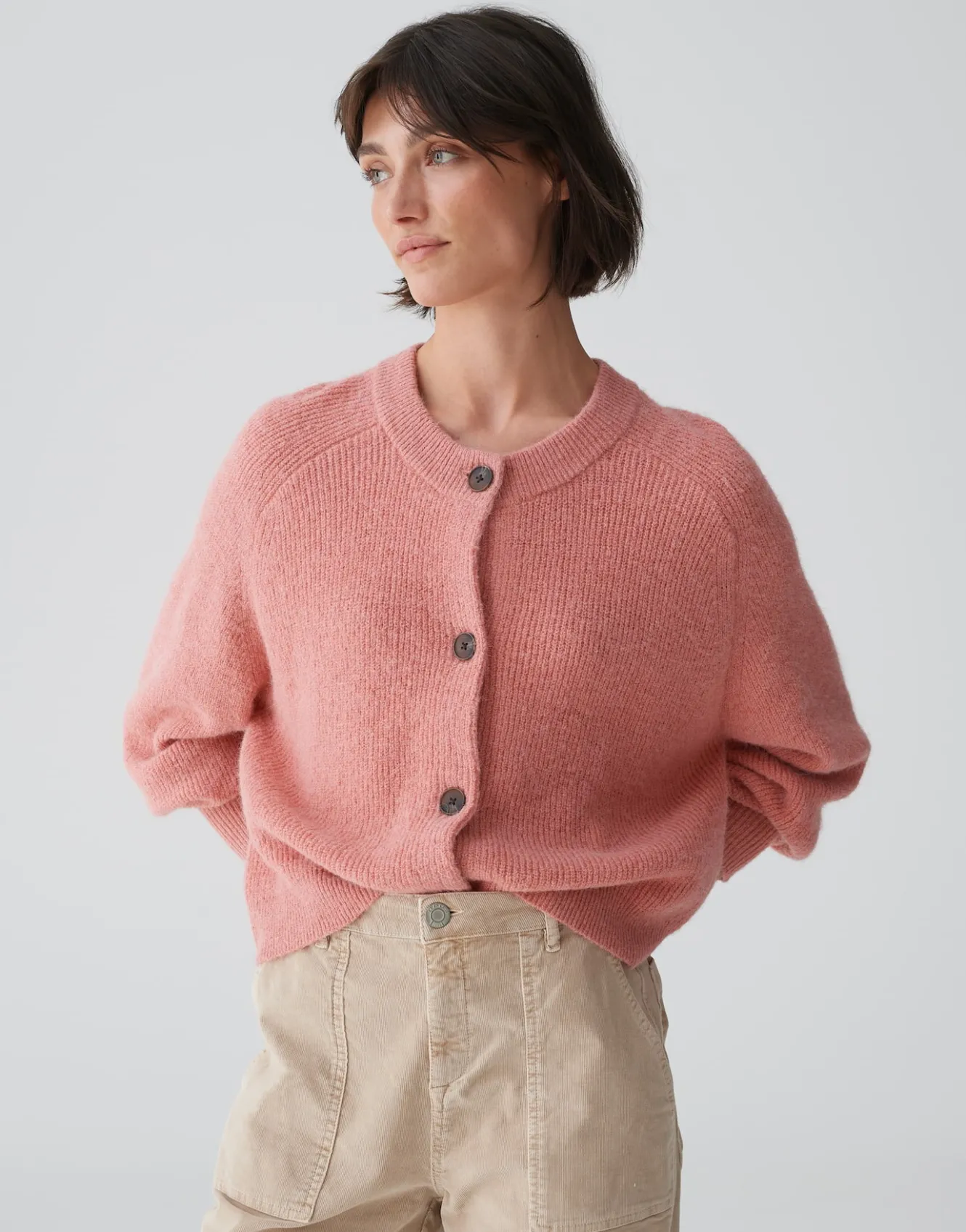 cardigan_dorty_ros_online_bestellen_1.webp OPUS Cardigan Dorty Rosé Online Bestellen^Damen Strick