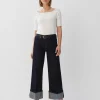 OPUS Cropped Wide Jeans Cellma Turn Up Blau Online Bestellen^Damen Jeans