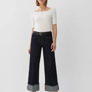 OPUS Cropped Wide Jeans Cellma Turn Up Blau Online Bestellen^Damen Jeans