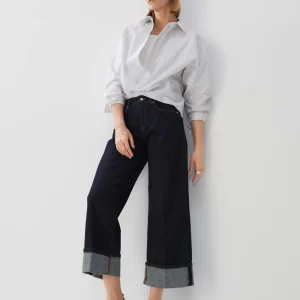 OPUS Cropped Wide Jeans Cellma Turn Up Blau Online Bestellen^Damen Jeans
