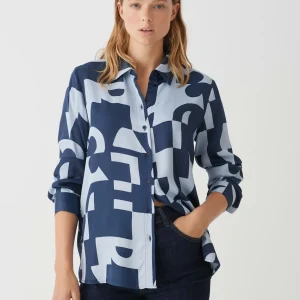 OPUS Hemdbluse Falkina Bold Blau Online Bestellen^Damen Blusen