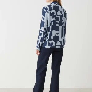 OPUS Hemdbluse Falkina Bold Blau Online Bestellen^Damen Blusen
