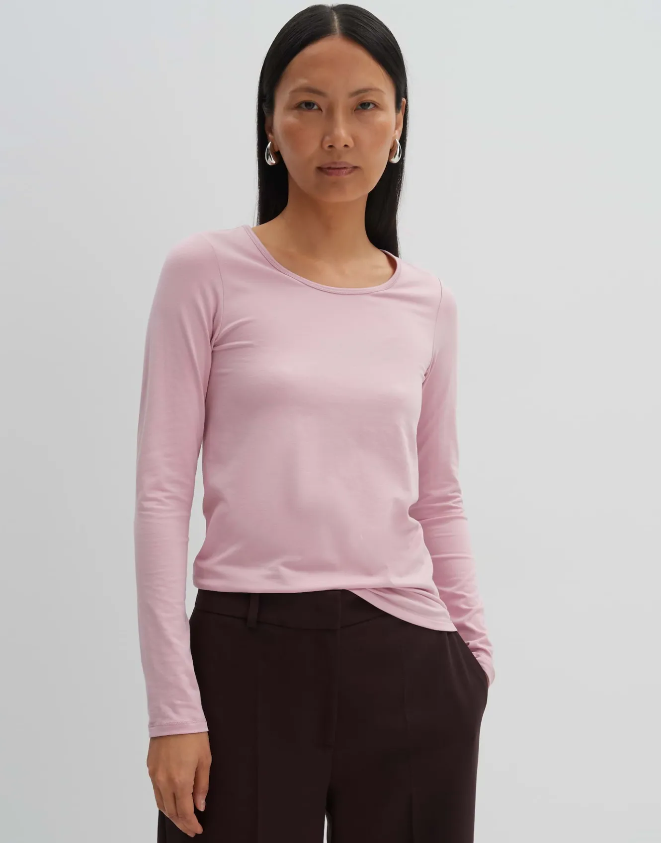 langarmshirt_kalia_ros_online_bestellen_1.webp OPUS Langarmshirt Kalia Rosé Online Bestellen^Damen Basics | Shirts