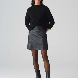 OPUS Lederrock Relvina Edgy Schwarz Online Bestellen^Damen Röcke