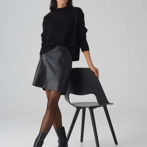 OPUS Lederrock Relvina Edgy Schwarz Online Bestellen^Damen Röcke