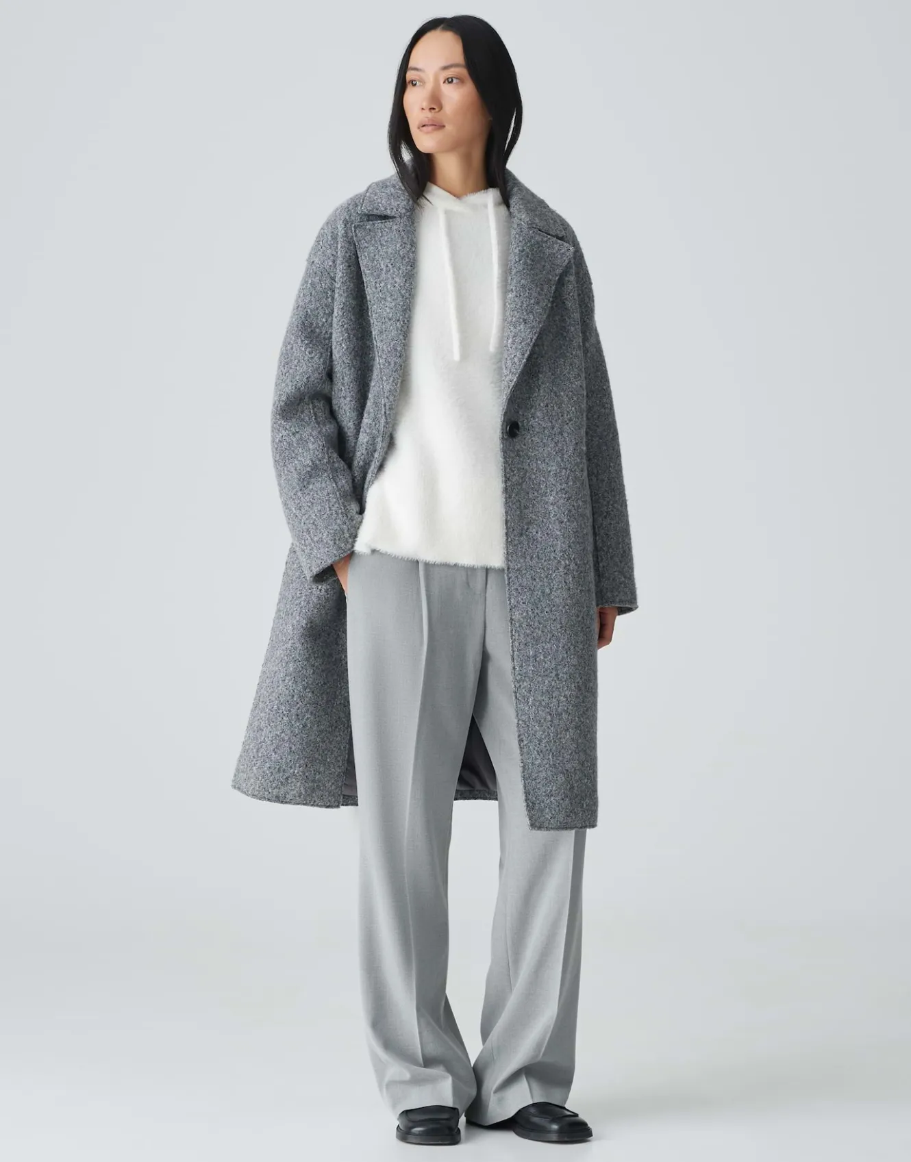 oversize_mantel_hannie_grau_online_bestellen_6.webp OPUS Oversize Mantel Hannie Grau Online Bestellen^Damen Jacken / Mäntel