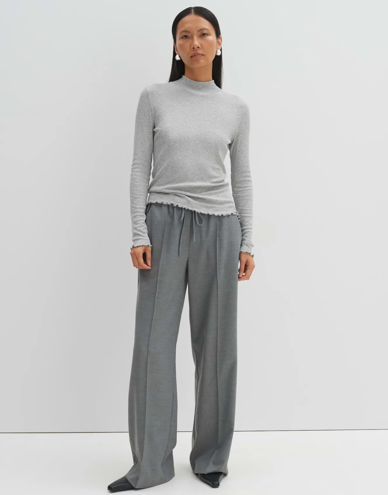 rippshirt_kinara_grau_online_bestellen_0.webp OPUS Rippshirt Kinara Grau Online Bestellen^Damen Basics | Shirts