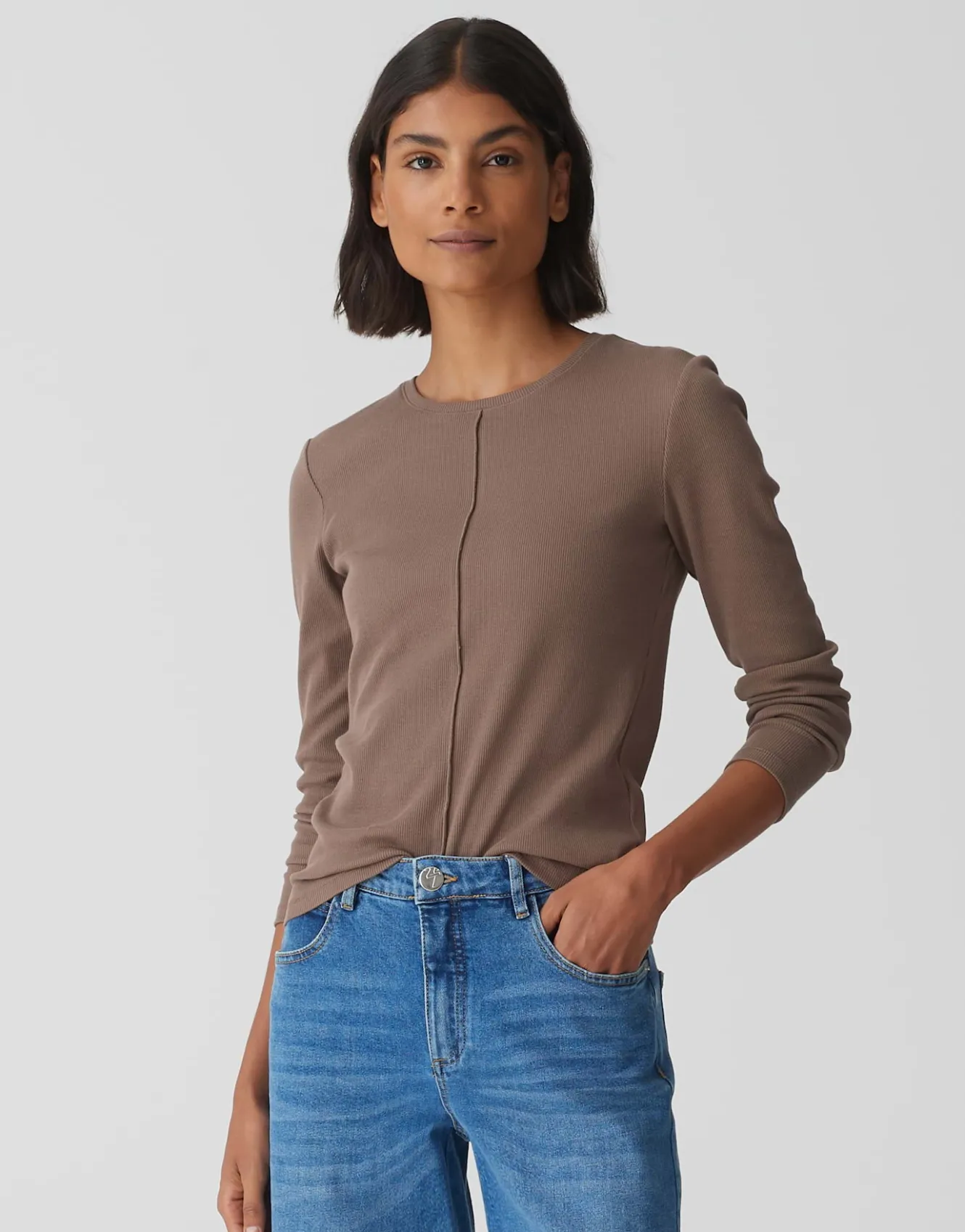 rippshirt_sadalie_braun_online_bestellen_1.webp OPUS Rippshirt Sadalie Braun Online Bestellen^Damen Basics | Shirts