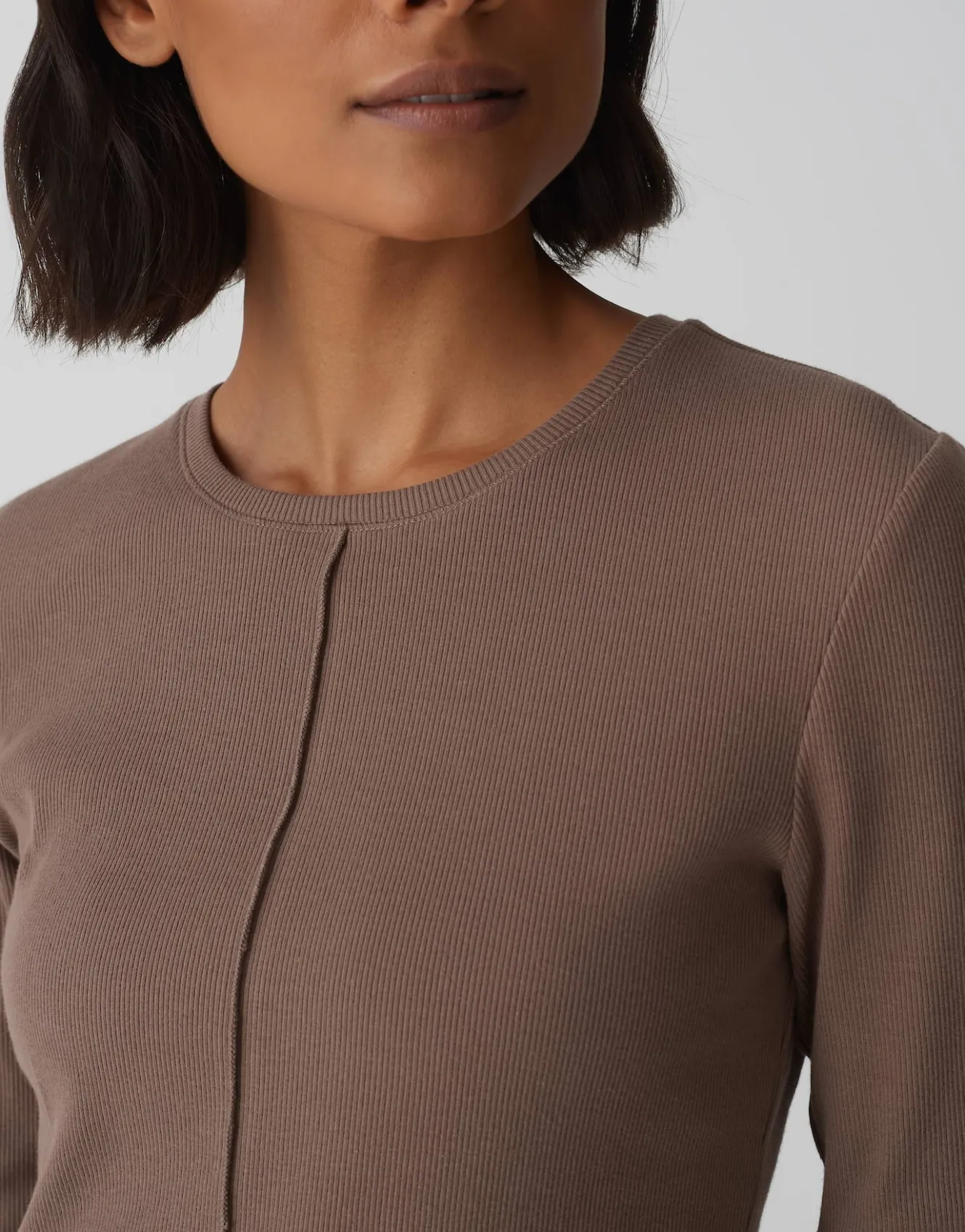rippshirt_sadalie_braun_online_bestellen_3.webp OPUS Rippshirt Sadalie Braun Online Bestellen^Damen Basics | Shirts