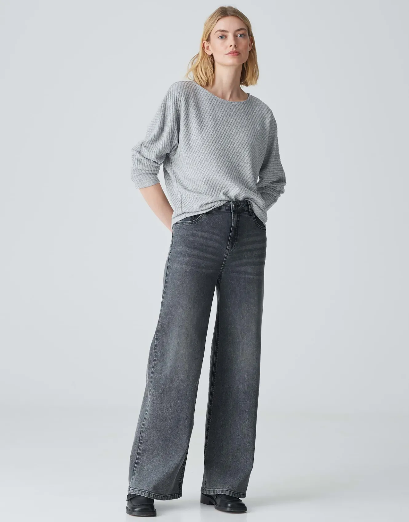 rippshirt_sakim_grau_online_bestellen_0.webp OPUS Rippshirt Sakim Grau Online Bestellen^Damen Shirts