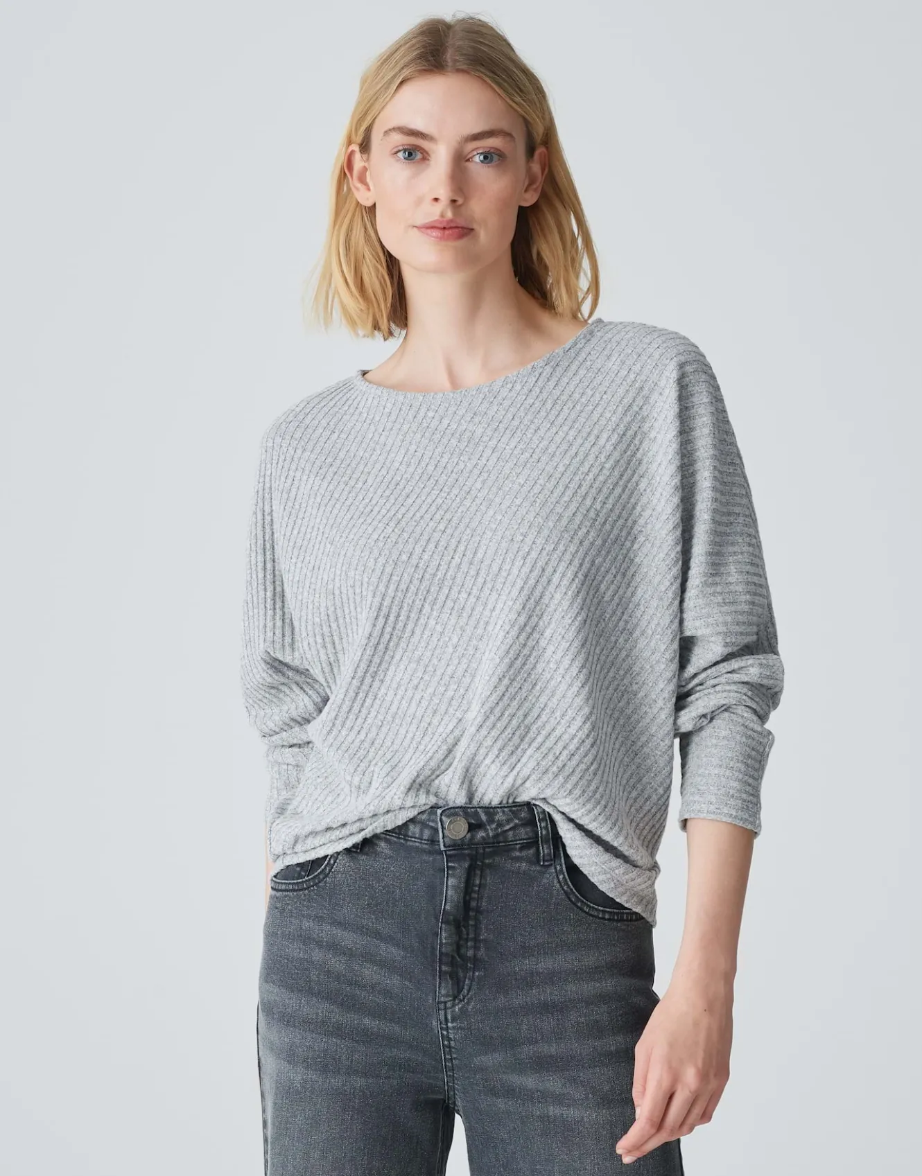 rippshirt_sakim_grau_online_bestellen_1.webp OPUS Rippshirt Sakim Grau Online Bestellen^Damen Shirts