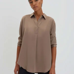 OPUS Satinbluse Zanza Beige Online Bestellen^Damen Blusen