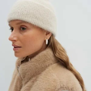 OPUS Strickmütze Beky Fluffy Beige Online Bestellen^Damen Accessoires