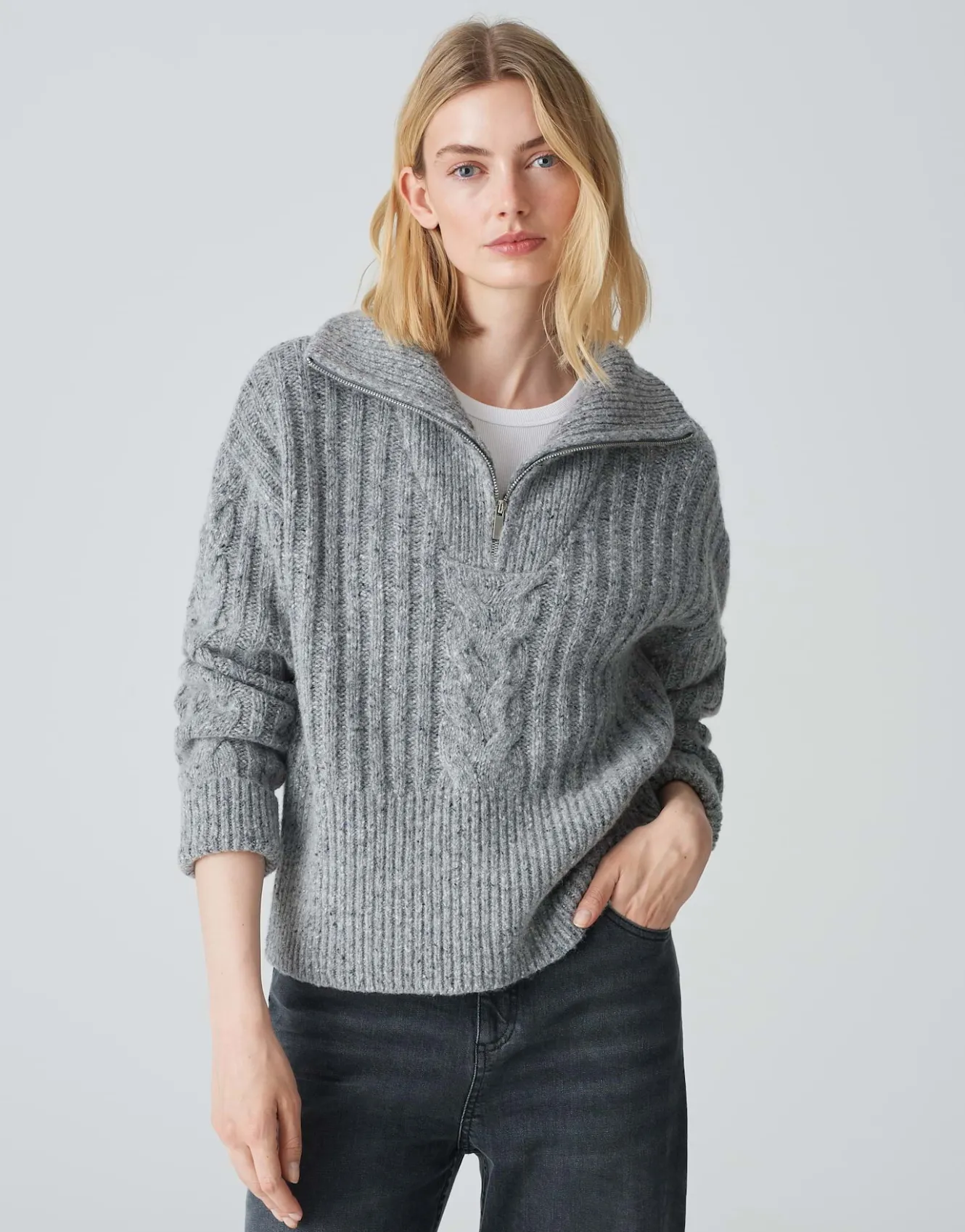 strickpullover_popfy_grau_online_bestellen_1.webp OPUS Strickpullover Popfy Grau Online Bestellen^Damen Strick