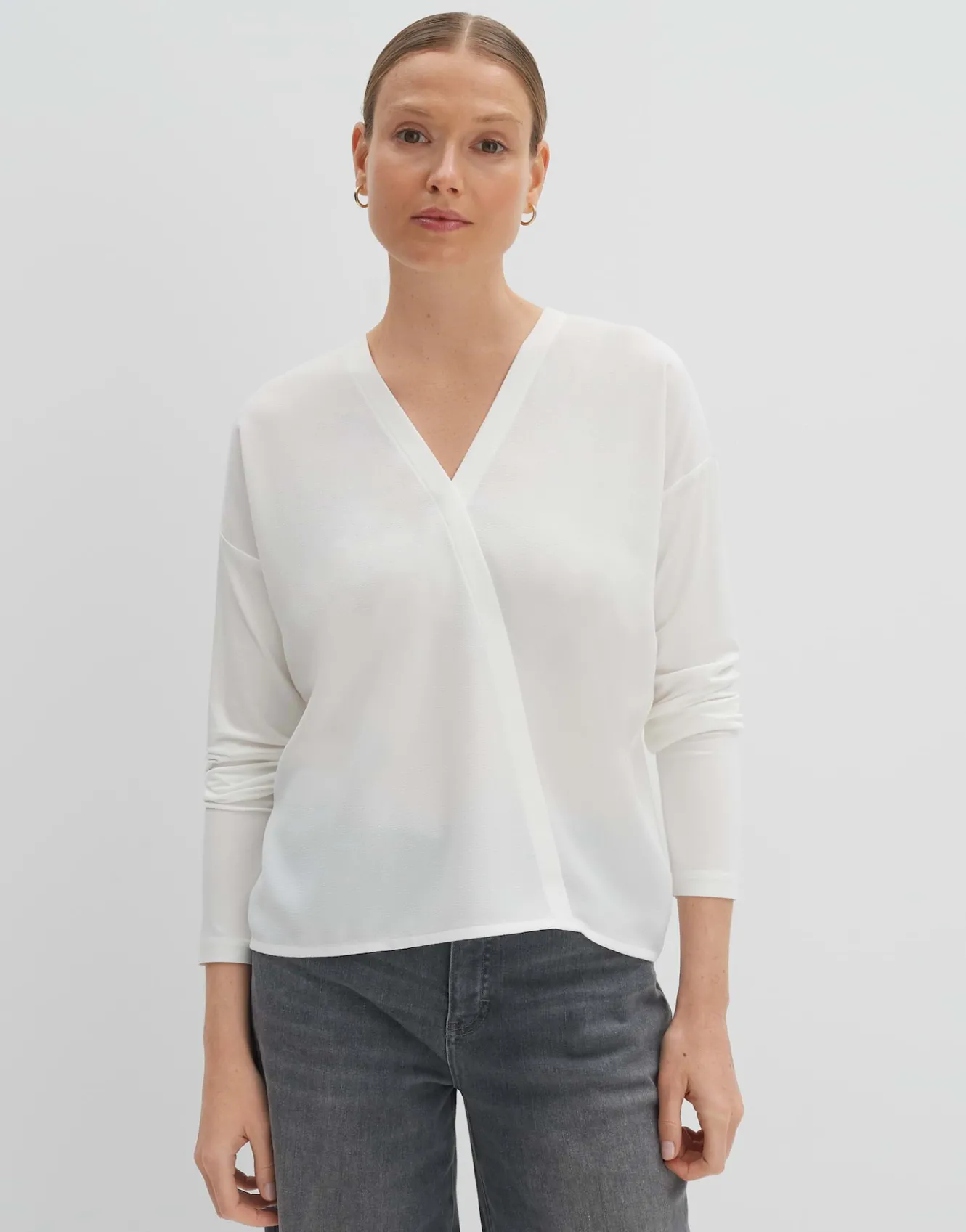 wickelshirt_ketana_wei_online_bestellen_1.webp OPUS Wickelshirt Ketana Weiß Online Bestellen^Damen Shirts