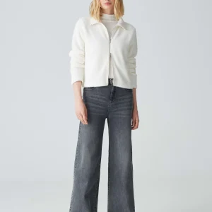 OPUS Wide Leg Jeans Marli Palazzo Grau Online Bestellen^Damen Jeans