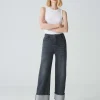 OPUS Wide Leg Jeans Marli Turn Up Grau Online Bestellen^Damen Jeans