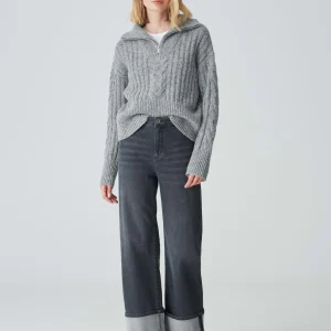 OPUS Wide Leg Jeans Marli Turn Up Grau Online Bestellen^Damen Jeans